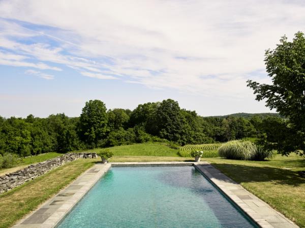 Exterior of the home's pool. 