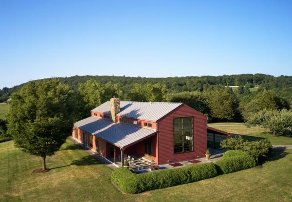 Exterior of the farm home. 