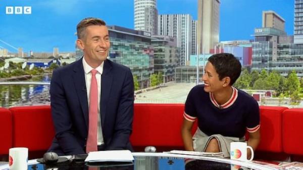 BBC Breakfast hosts Ben Thompson and Naga Munchetty.