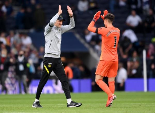 Thomas Tuchel and Chelsea's Kepa Arrizabalaga