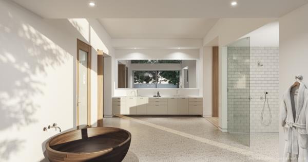 Interior of a bathroom inside the home.