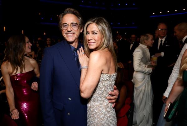 Robert Downey Jr. and Jennifer Aniston at the Emmys