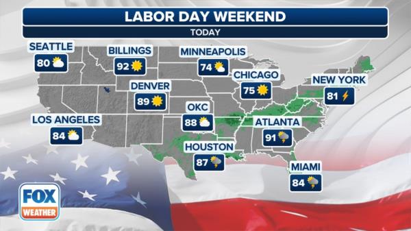 Labor Day weekend weather forecast on Sunday