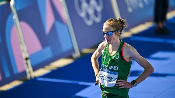 Fio<em></em>nnuala McCormack after the women's marathon at Eplanade des Invalides