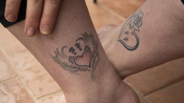 Amy Duncan has two tattoos to represent two of her three pregnancy losses. She plans to get another soon.