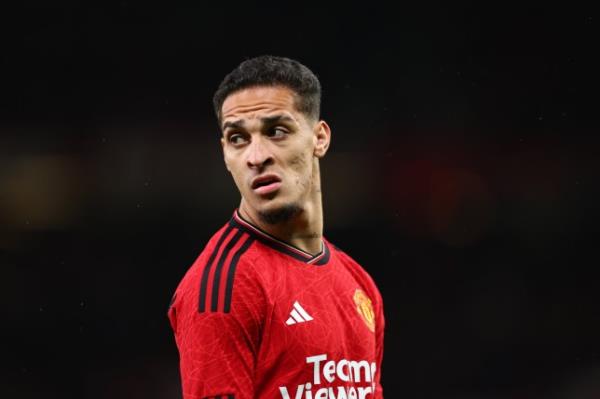 Antony of Manchester United during the Premier League match between Manchester United and Manchester City