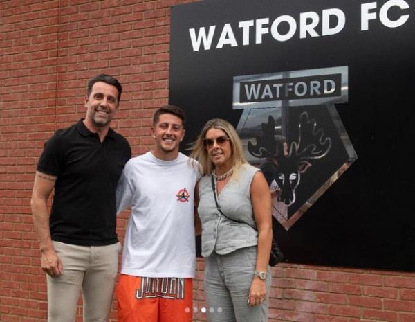 Luigi Gaspar celebrated his new Watford deal with his parents