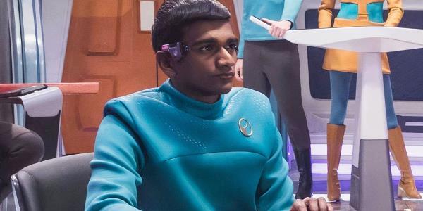 Paul G Raymond in Star Trek-esque costume in Black Mirror