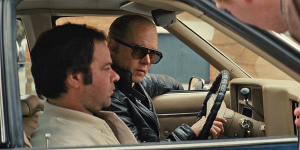 Stephen Flemmi and James Bulger in a car in Black Mass