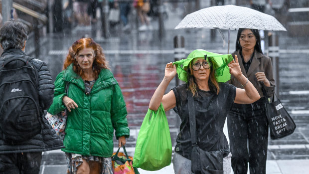 A downpour in Melbourne on January 2, 2024.