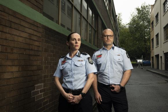 Detective Superintendent Amelia McDonald, the head of the AFP cryptocurrency team, and Detective Superintendent Craig Bellis, the head of the AFP’s mo<em></em>ney laundering taskforce.