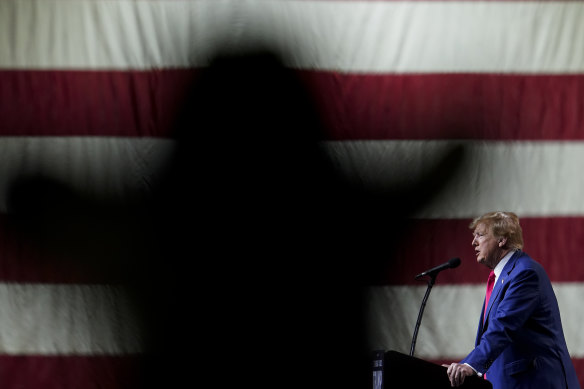 Do<em></em>nald Trump addresses a rally in Reno, Nevada last month.